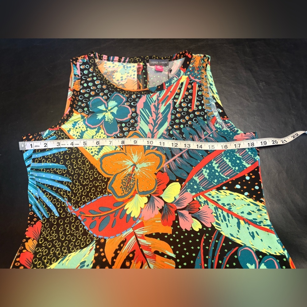 Vince Camuto Black Floral Crewneck Sleeveless Maxi Dress Size L NWT - Picture 8 of 9